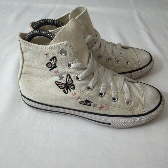 New Converse A07336F All Star Butterfly Hi Sneakers White Multi Kids Size 2.5 - Picture 15 of 16